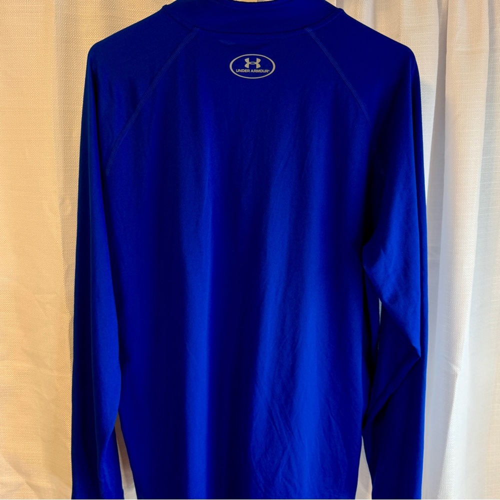 Under Armour Mens Large Blue Pullover 1/4 Zip Long‎ Sleeve Heatgear. - Picture 2 of 4